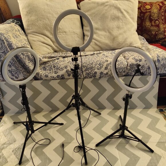 3 Ring Light with Tripod Stand LED Circle Lights Vlog Phone Holder - Picture 5 of 5